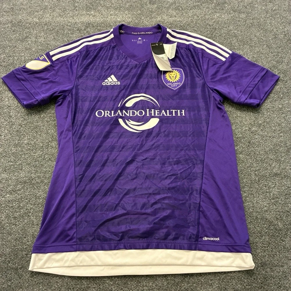 Orlando City Adidas Climacool Soccer Futbol Jersey Mens Medium Embroidered